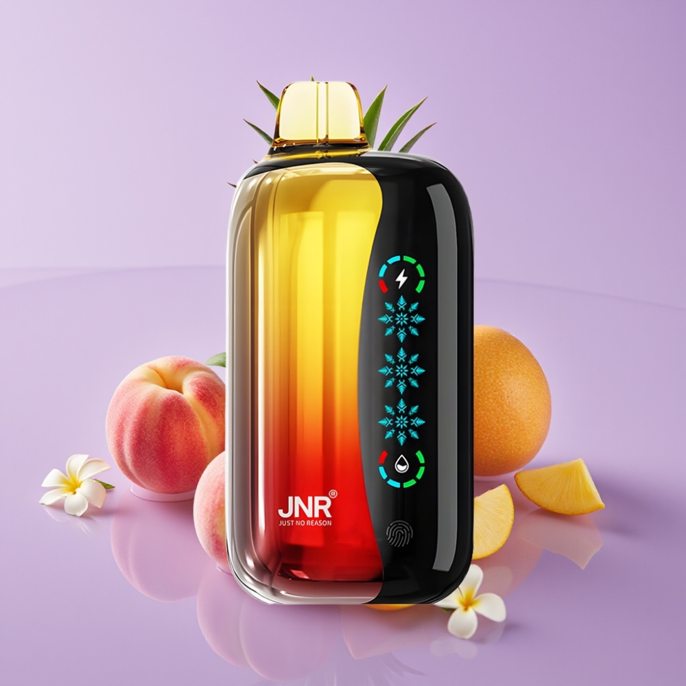 JNR Flex Ice 21000 نَفثس، خوخ مانجو أناناس، شاشة لمس، 26مل، 12 أوم