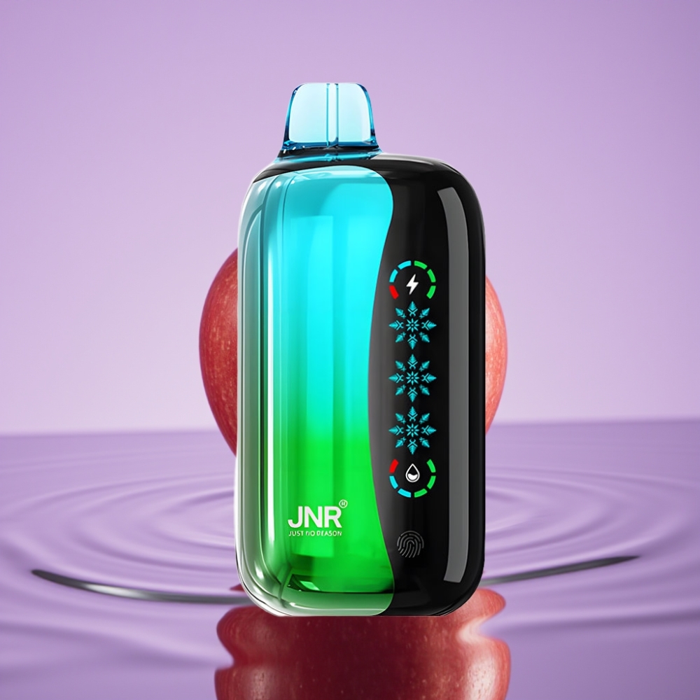 JNR Flex Ice 21000 نَفخة سيجارة إلكترونية تفاعلية بنكهة التفاح المزدوج - شاشة لمس، 26مل، 1000مللي أمبير
