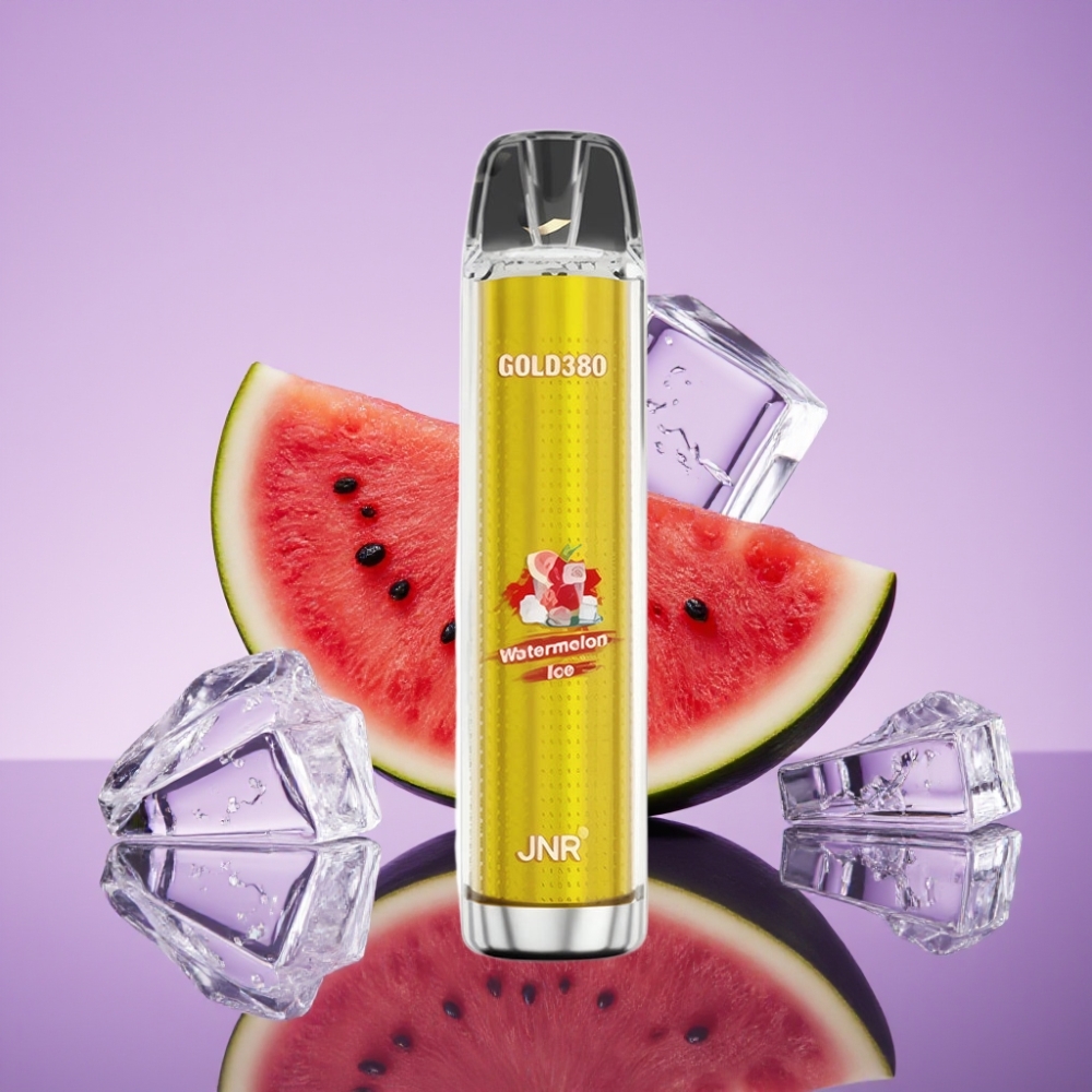 JNR Gold380 6000 Puffs سيجارة إلكترونية بطعم البطيخ المثلج، 6000 نفخة، بطارية 1500 مللي أمبير، 13 مل سائل