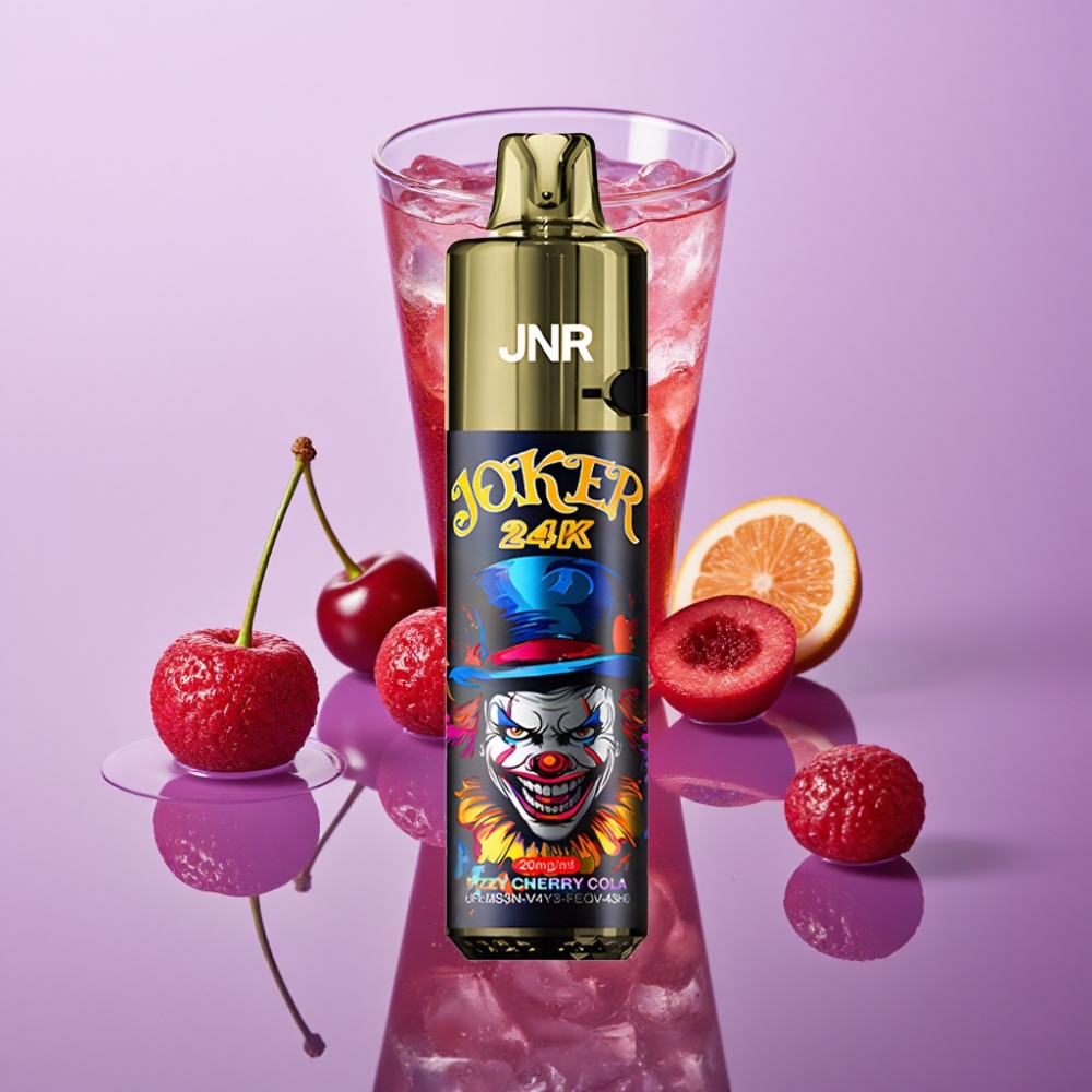JNR Joker 24K Puffs Disposable Vape - كرز كولا فوار - 24000 نَفخة، 2+10 مل، بطارية 800 مللي أمبير