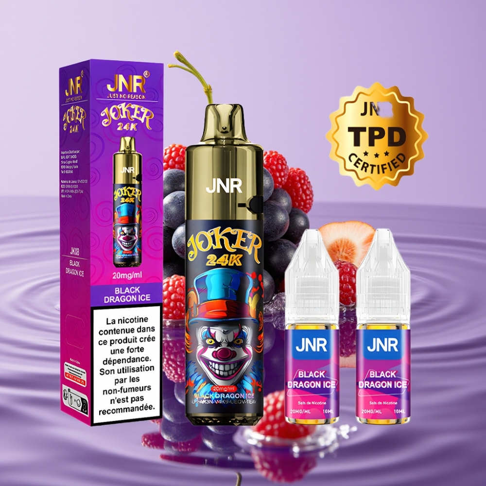 JNR Joker 24K Puffs Disposable Vape Black Dragon Ice (10ml 800mAh 24000 Puffs)