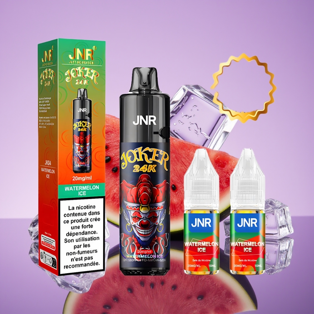 JNR Joker 24K Puffs Disposable Vape بطيخ مثلج - 2 نيكوتين، 24000 نفخة، شحن Type-C