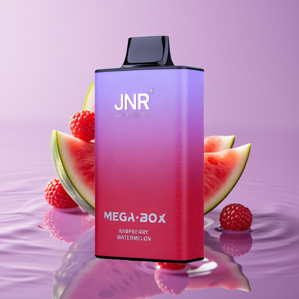 JNR Mega Box 25000 نفخة - توت العليق البطيخ، 30ml، 850mAh، شحن Type-C