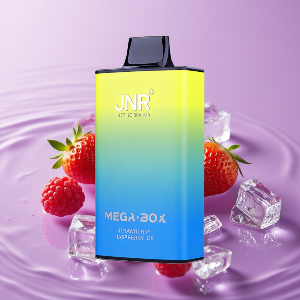 JNR Mega Box 25000 نفخة - فراولة توت ثلج، 30مل عصير، 850مAh، شحن Type-C