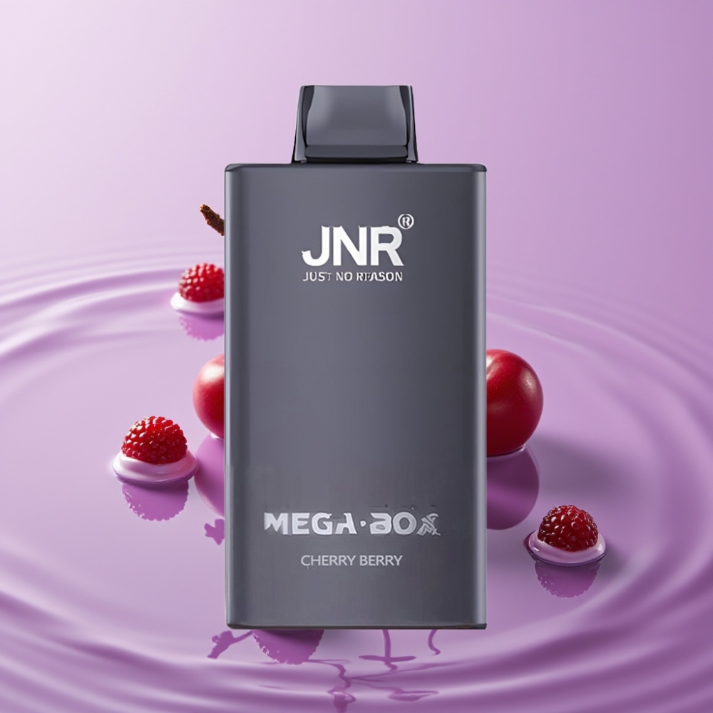 JNR Mega Box 25000 نفخة تبخير قابل للتصريف - كرزي بيري، 30مل سعة، 850مللي أمبير