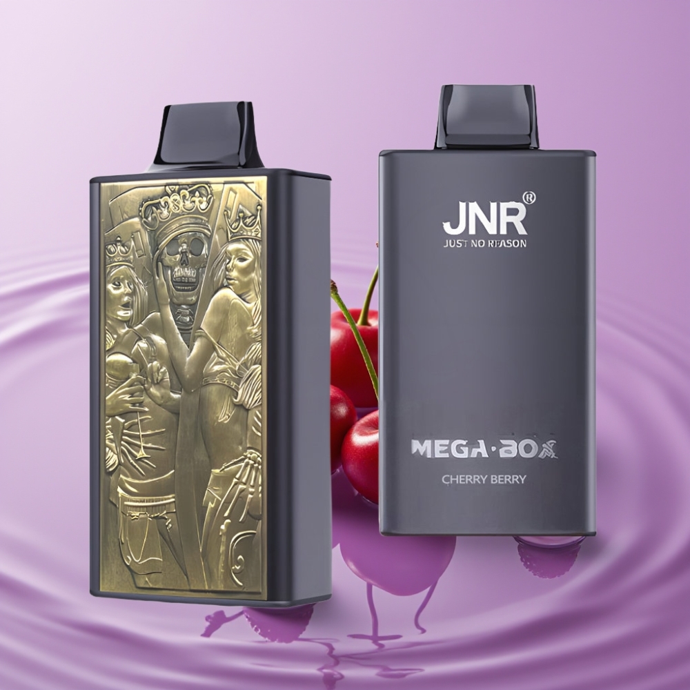 JNR Mega Box 25000 نفخة تبخير قابل للتصريف - كرزي بيري، 30مل سعة، 850مللي أمبير
