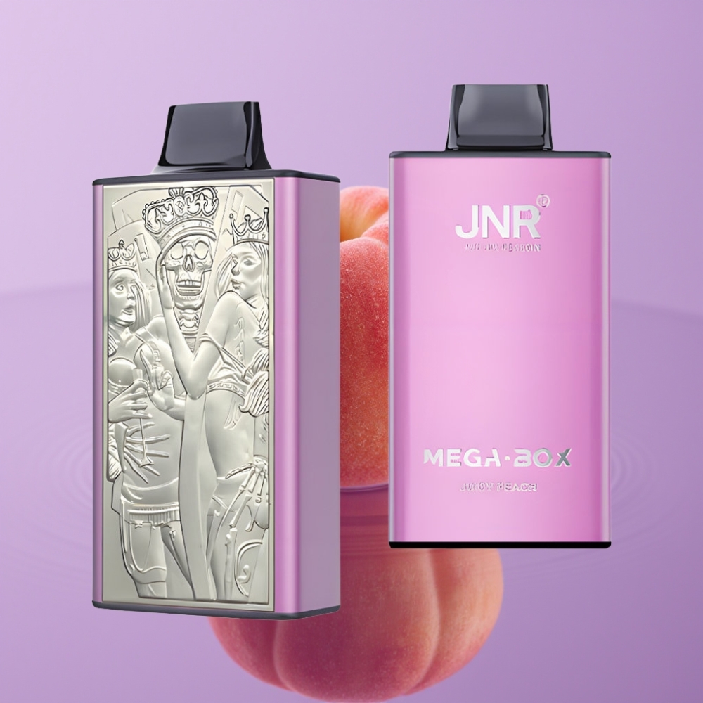 JNR Mega Box 25000 نفخة سيجارة إلكترونية قابلة للتصريف بنكهة الخوخ العصيري - 30مل/850مللي أمبير/شحن سريع Type-C