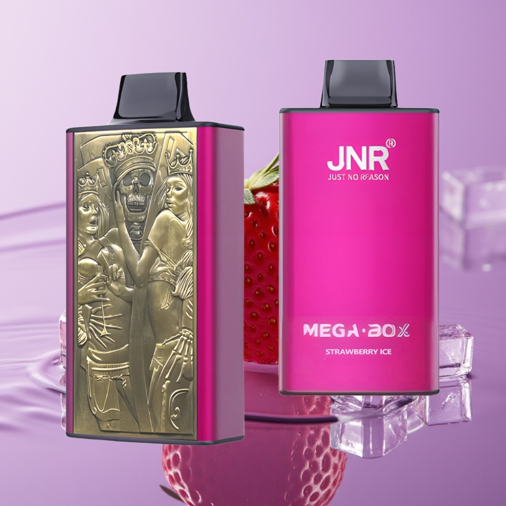 JNR Mega Box 25000 نفخة فيب قابل للتصريف بنكهة الفراولة آيس - 30مل / 850مللي أمبير / شحن نوع سي
