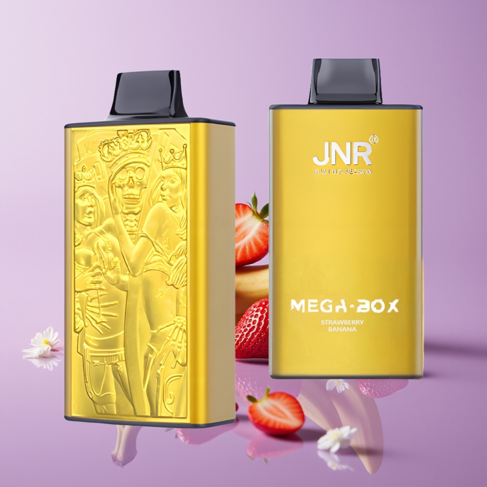JNR Mega Box 25000 نفخة فيب قابل للتصريف بنكهة الفراولة والموز - 30مل، 850مللي أمبير، شحن نوع-C