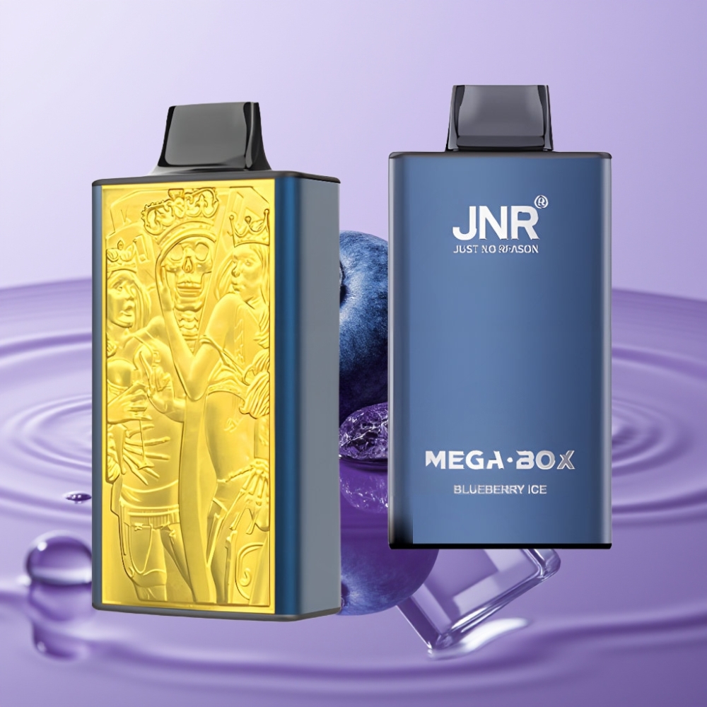 JNR Mega Box 25000 نَفخة سيجارة إلكترونية قابلة للتصريف بنكهة توت أزرق مثلج - 30مل/850مللي أمبير/شحن Type-C