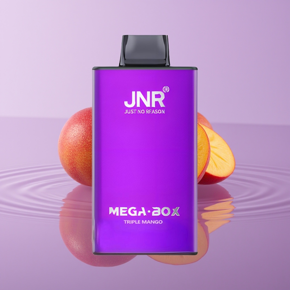 JNR Mega Box 25000 نَفخة سيجارة إلكترونية مانجو ثلاثي - 30مل سعة، 850مللي أمبير، شحن نوع-C