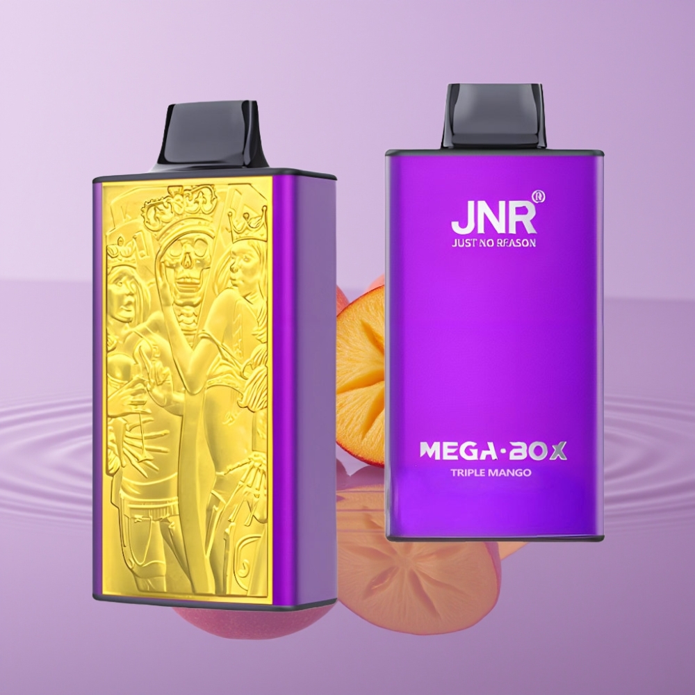 JNR Mega Box 25000 نَفخة سيجارة إلكترونية مانجو ثلاثي - 30مل سعة، 850مللي أمبير، شحن نوع-C