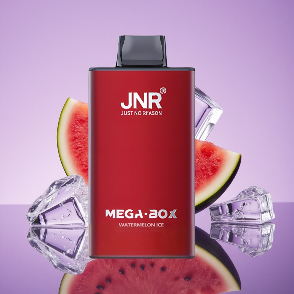 JNR Mega Box 25000 نَفخة سيجارة إلكترونية يمكن التخلص منها بنكهة البطيخ المثلج - 30مل، 850مللي أمبير، شحن Type-C