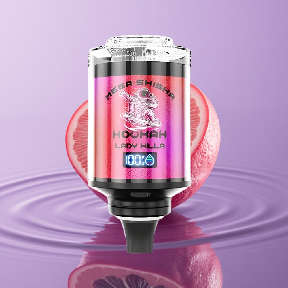 JNR Mega Shisha Hookah 100K نَفث، 60مل سعة، شاشة ذكية