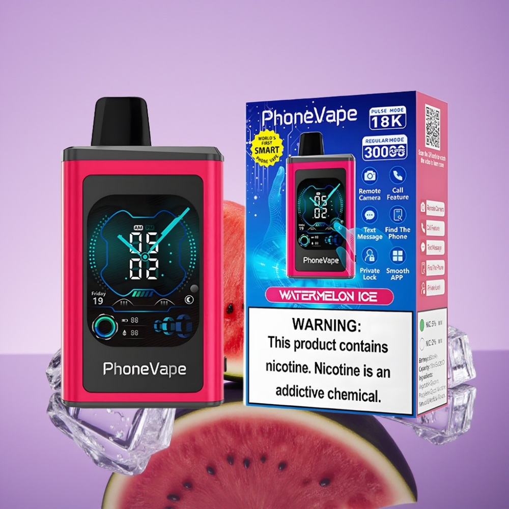 JNR PhoneVape 30000 نفخة بخار قابل للتخلص منه بطارية 850mAh شاشة كاملة بنكهة بطيخ مثلج