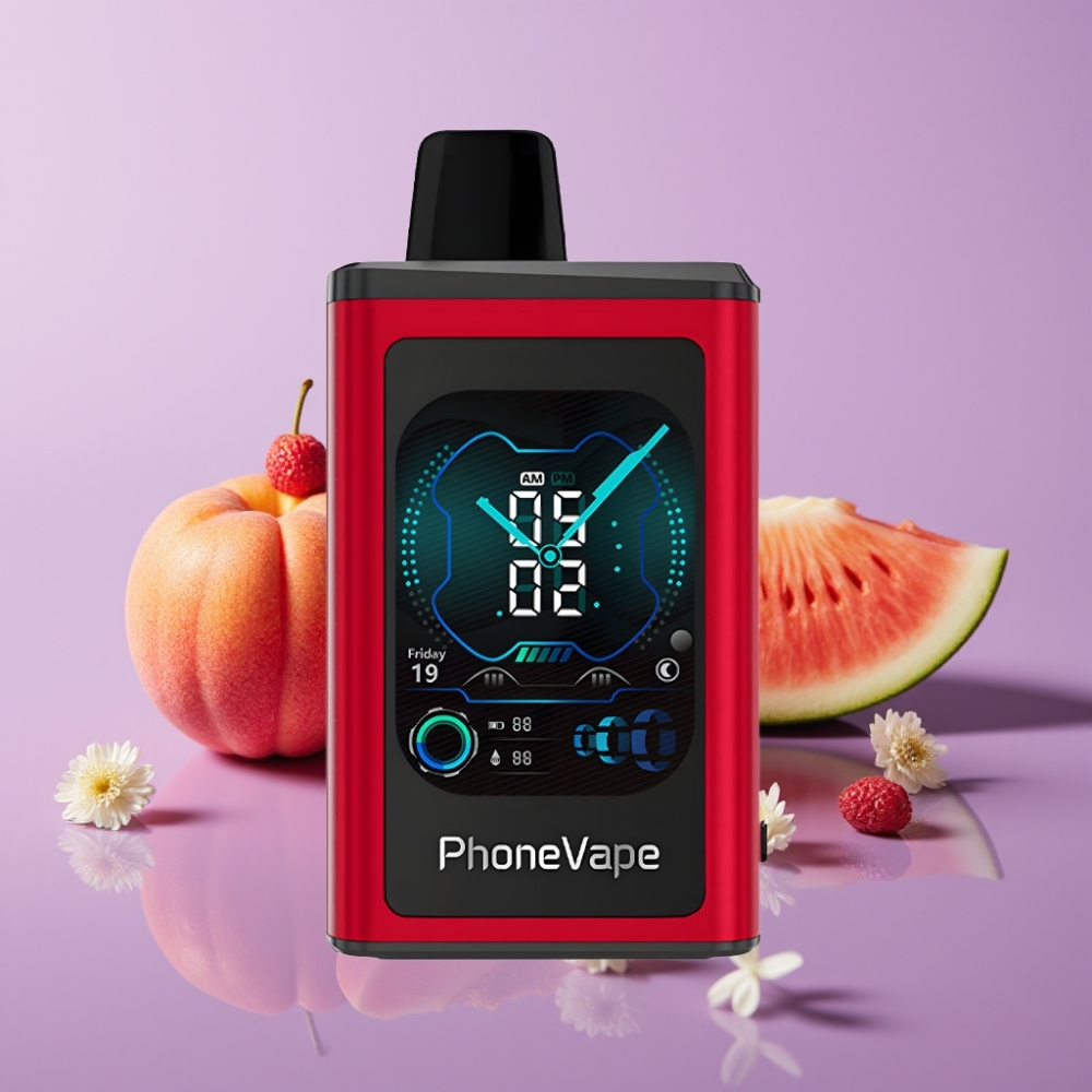 JNR PhoneVape 30000 نفخة جهاز تبخير قابل للشحن ببطارية 850mAh ونكهة خوخ مانجو بطيخ