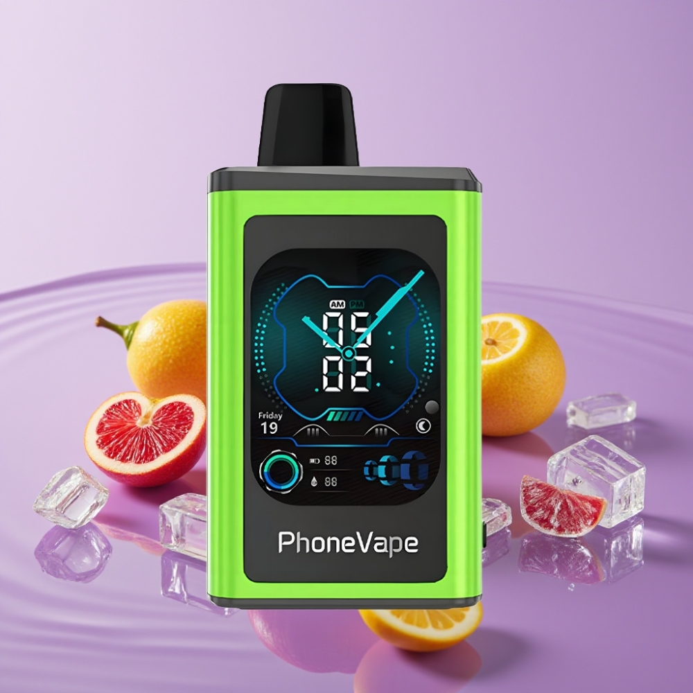 JNR PhoneVape 30000 نفخة سور أبل آيس - شاشة كاملة، بطارية 850mAh، Type-C