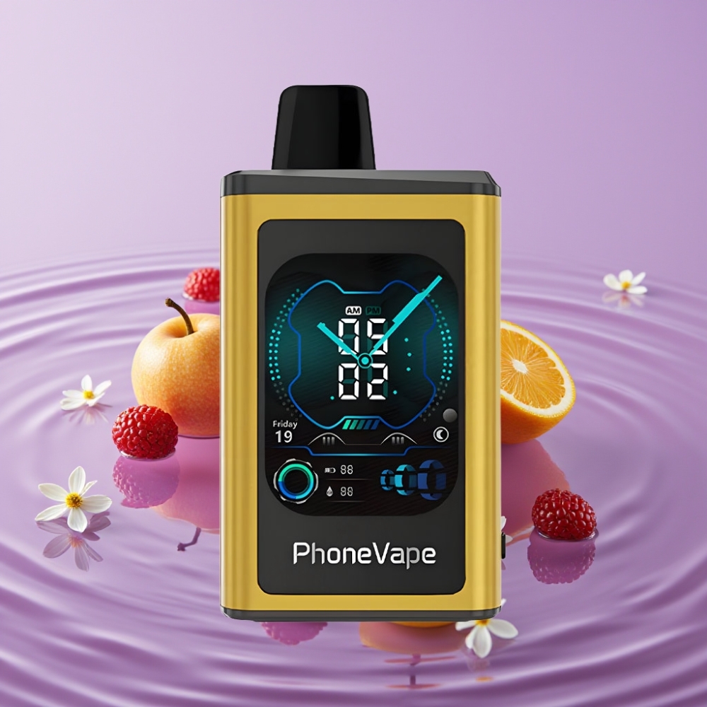 JNR PhoneVape 30000 نَفخة سيجارة إلكترونية قابلة لإعادة الشحن مع شاشة كاملة وفلتر هواء قابل للتعديل وبطارية 850mAh نكهة Fucking Fab