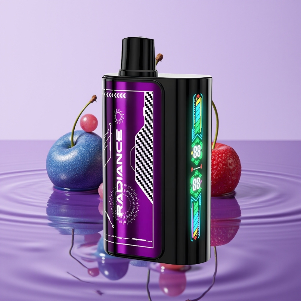 JNR Radiance 31000 نفخة جهاز تبخير استهلاكي بنكهة التوت الأزرق الكرز - 28مل، شاشة ذكية، بطارية 950 مللي أمبير
