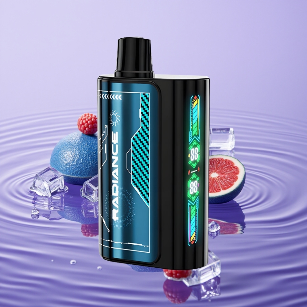 JNR Radiance 31000 نفخة جهاز تبخير قابل للتخلص منه بنكهة التوت الأزرق الجليدي - 28مل، شاشة ذكية، بطارية 950 مللي أمبير