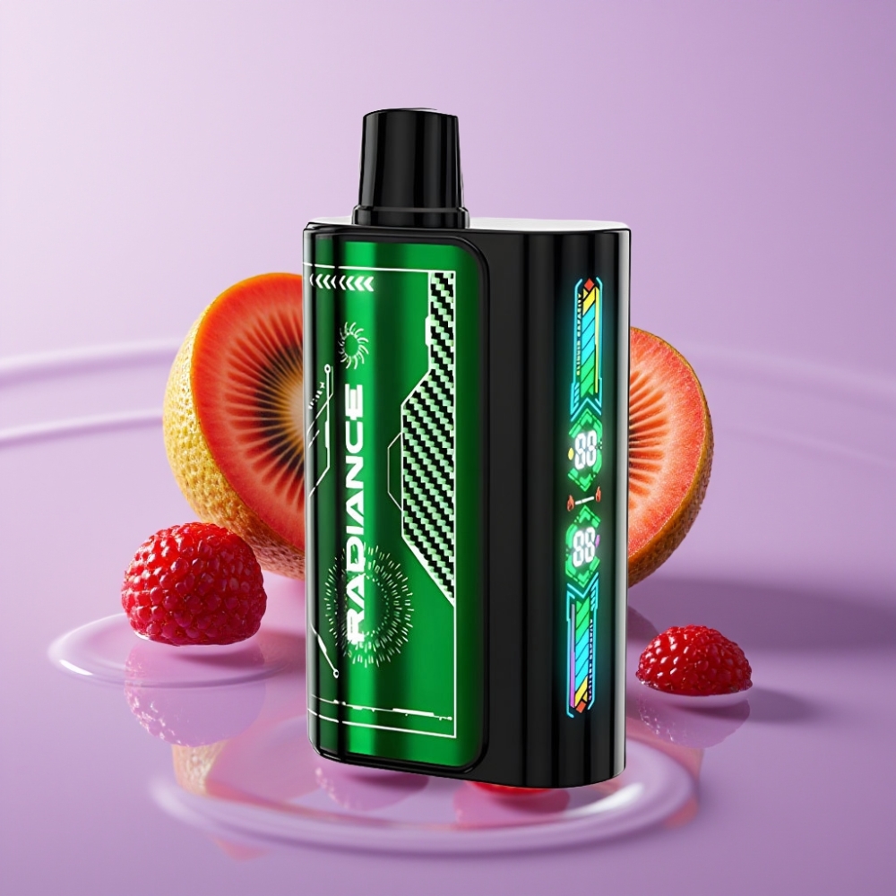 JNR Radiance 31000 نفخة فيب قابل للتصريف - فراولة كيوي، شاشة ذكية، بطارية 950 مللي أمبير