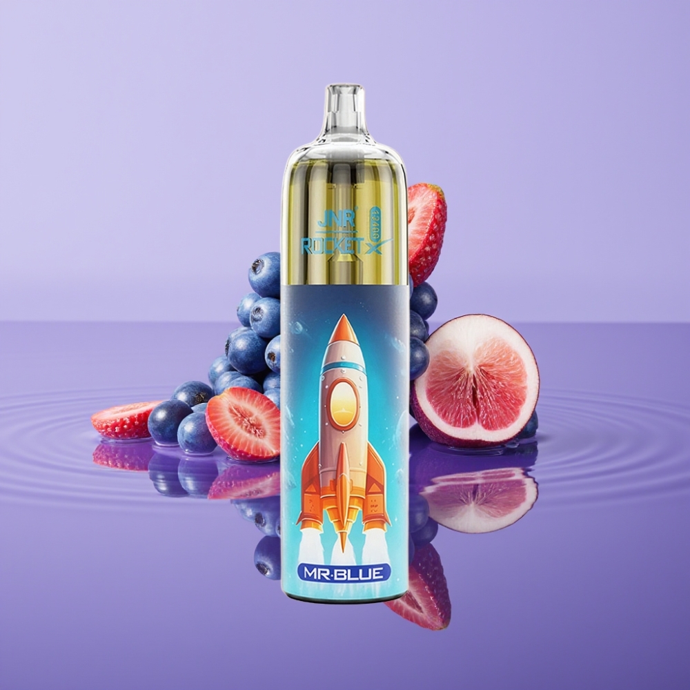 JNR Rocket-X 12400 نفخة سيجارة إلكترونية Mr Blue، 850mAh، تدفق هواء قابل للتعديل، Type-C
