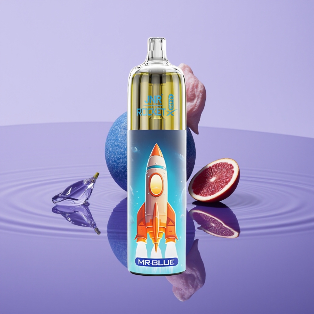 JNR Rocket-X 12400 نَفَثَات تبخير قابل للتصريف - 850mAh، 25ml، إضاءة RGB، السيد بلو