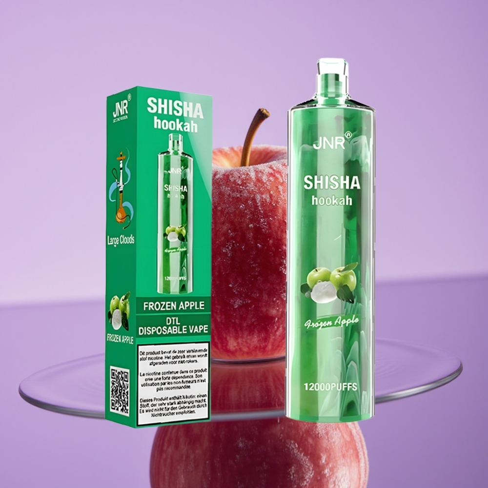 JNR Shisha Hookah 12000 نفحة - تفاح مثلج، 750mAh، 24ml، 06 أوم