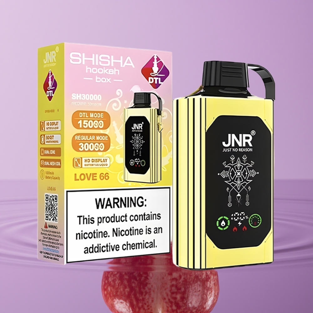 JNR Shisha Hookah Box 20500 Puffs عشق 66 - شاشة عالية الدقة، 25مل، شحن نوع-C