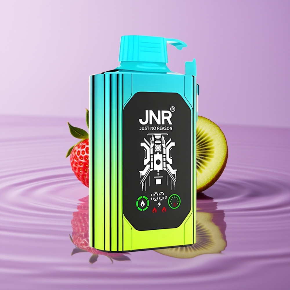 JNR Shisha Hookah Box 20500 نفخة - فراولة كيوي، شاشة HD، 1000 مللي أمبير، نوع-C