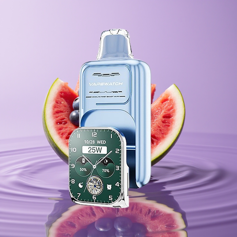 JNR VapeWatch 30000 Puffs - 30000 نفخة، 19مل، بطارية 1000mAh، بنكهة البطيخ والتوت الأزرق