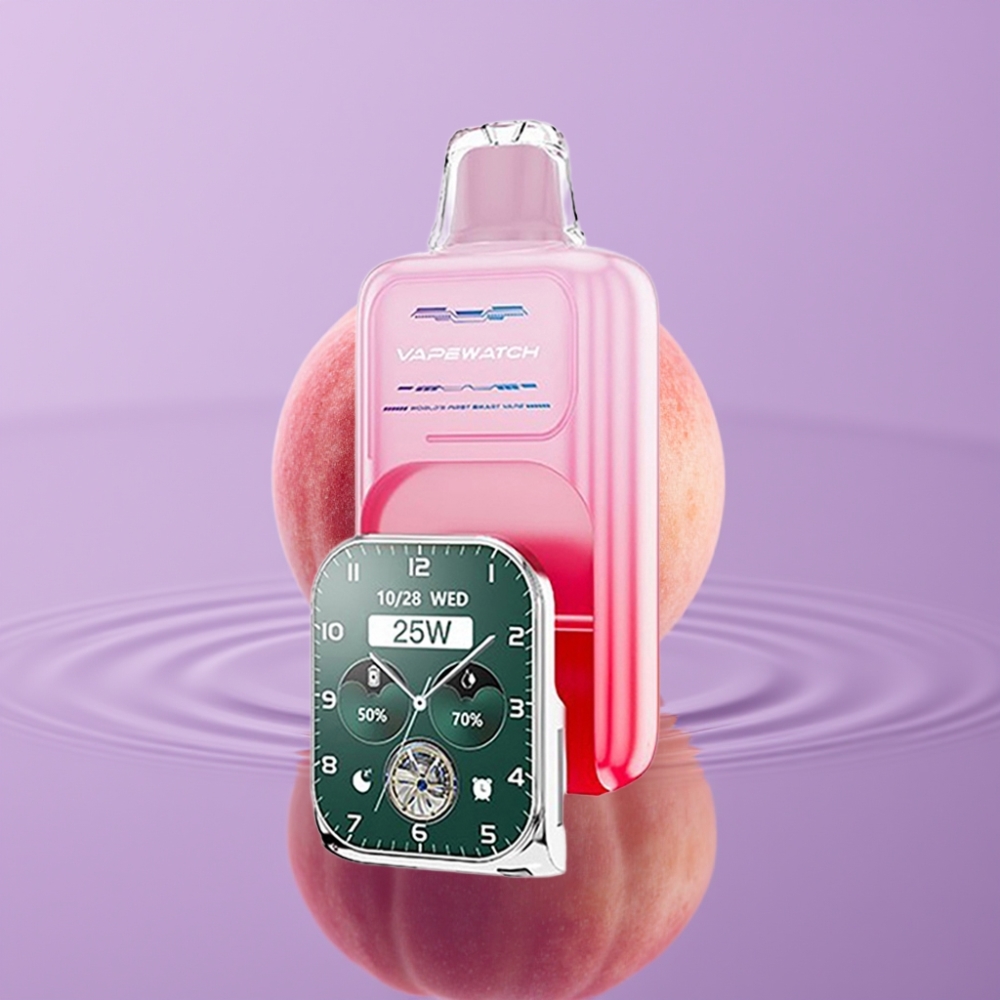 JNR VapeWatch 30000 Puffs بخوخ جورجيا - 19مل، 1000مللي أمبير، شحن Type-C