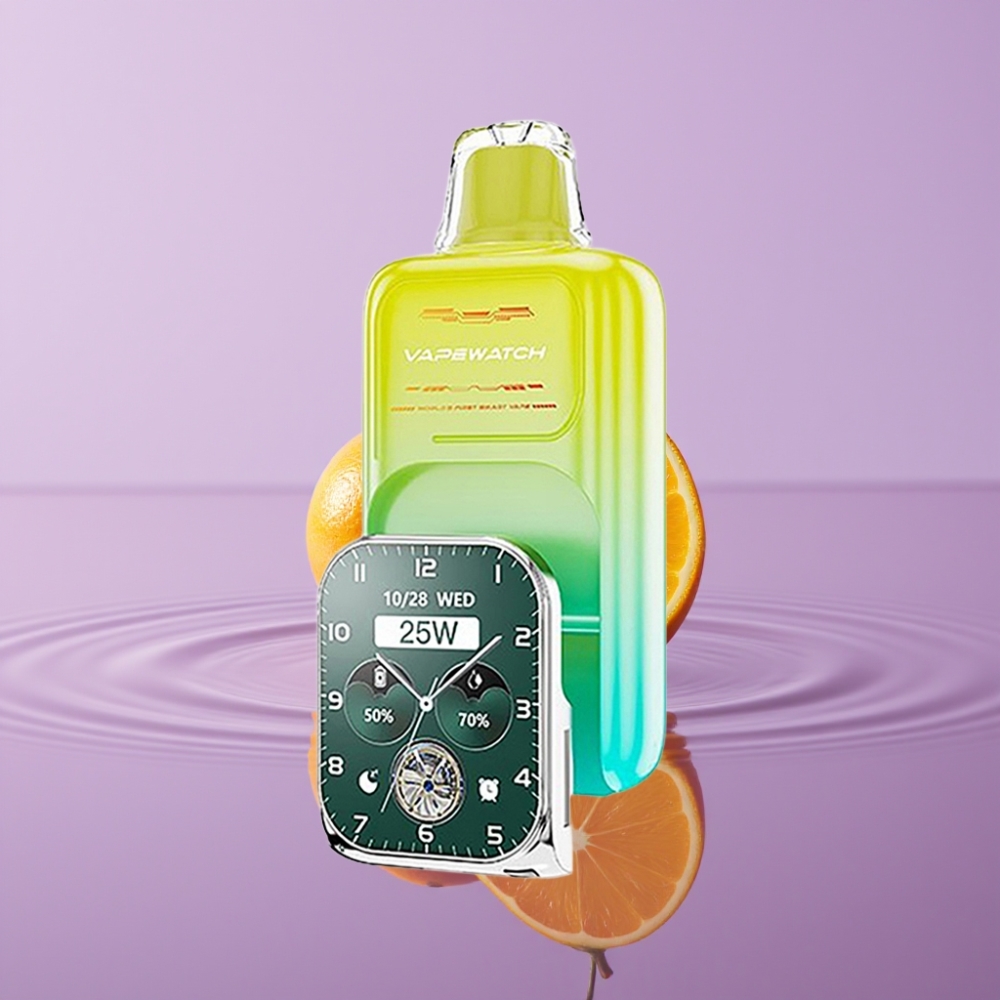 JNR VapeWatch 30000 Puffs برتقال مانجو - 19مل، 5 نيكوتين، شاحن Type-C