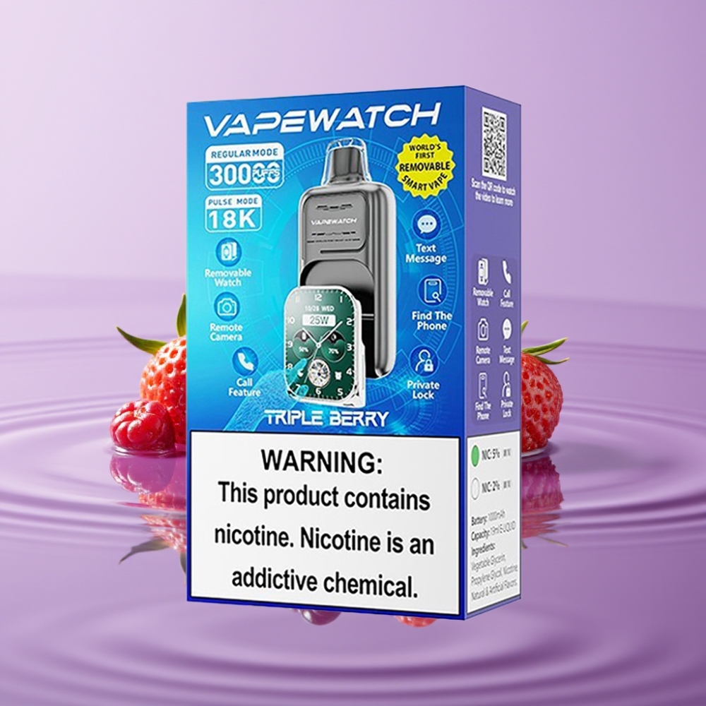JNR VapeWatch 30000 Puffs سيجارة إلكترونية ثلاثية التوت - 1000mAh، 19mL، شحن Type-C