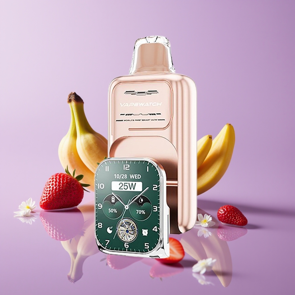 JNR VapeWatch 30000 Puffs فراولة موز - 1000mAh، 19mL، 5 نيكوتين