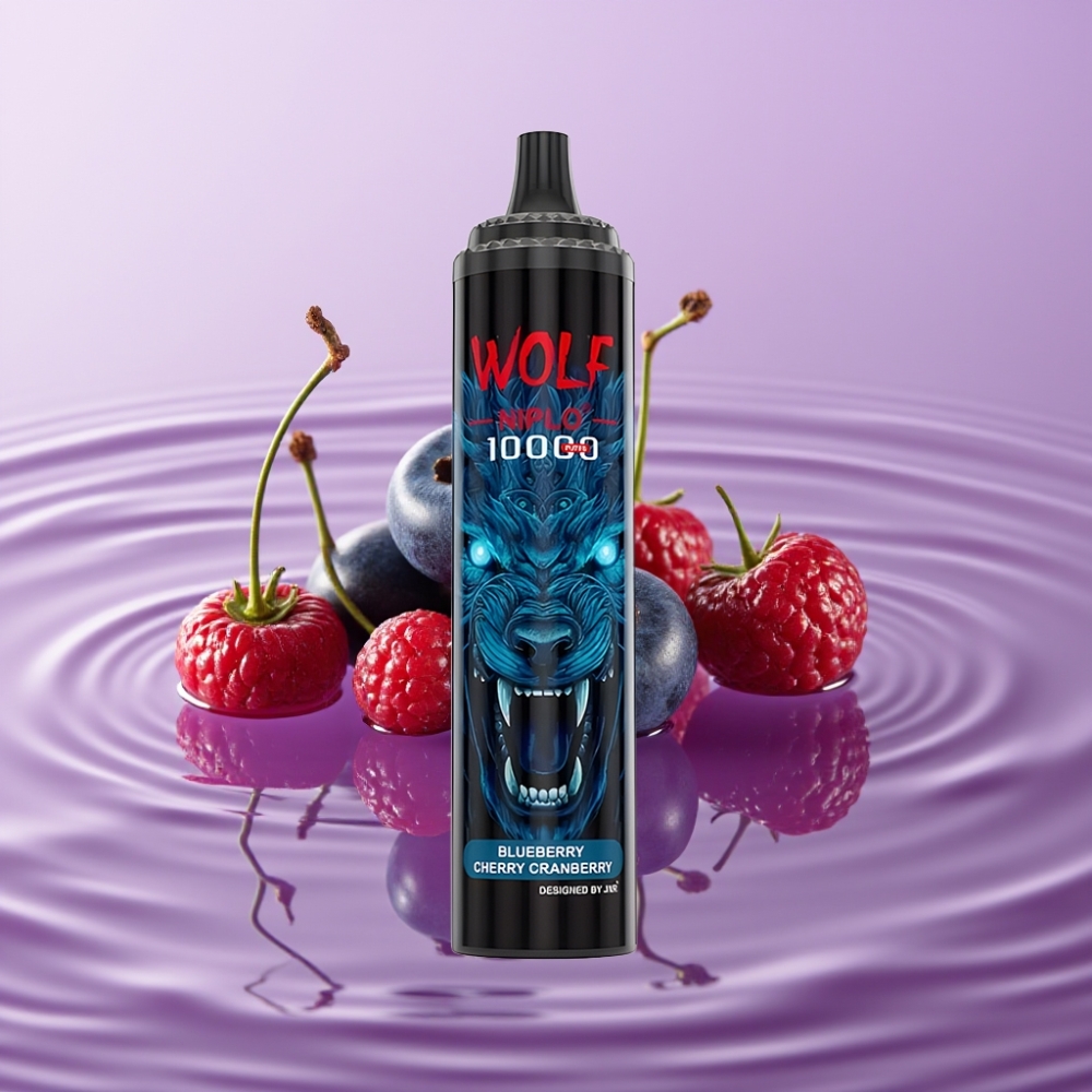 JNR Wolf Niplo 10000 Puffs توت أزرق، كرز، توت بري - شبكة 10 أوم، 20مل، نوع-C
