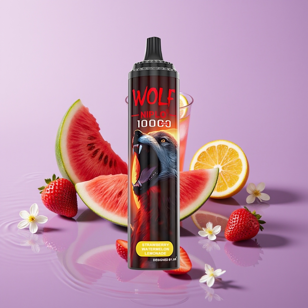 JNR Wolf Niplo 10000 Puffs فراولة بطيخ ليموناض - 20مل/650مAh/نيكوتين 5