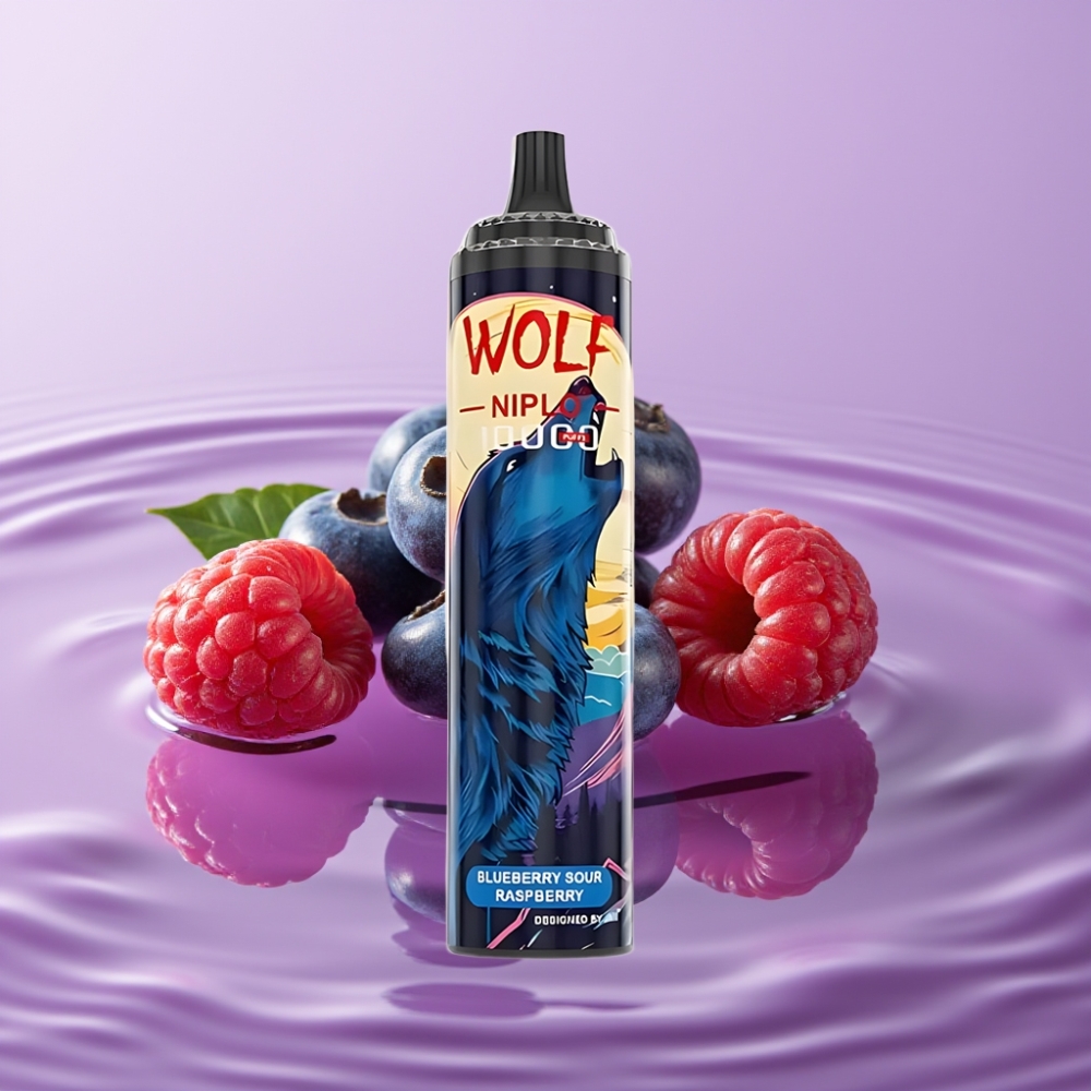 JNR Wolf Niplo 10000 نفخة - توت أزرق فراولة حامضة، شبكة 10 أوم، سعة 20مل