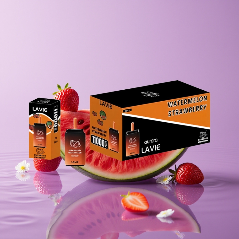 LAVIE Aurora 11000 Puffs - فراولة بطيخ، 22ML، 650mAh، شحن Type C