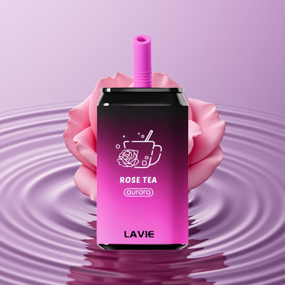 LAVIE Aurora 11000 نفخة - شاي الورد، 22مل، 650mAh، نوع C