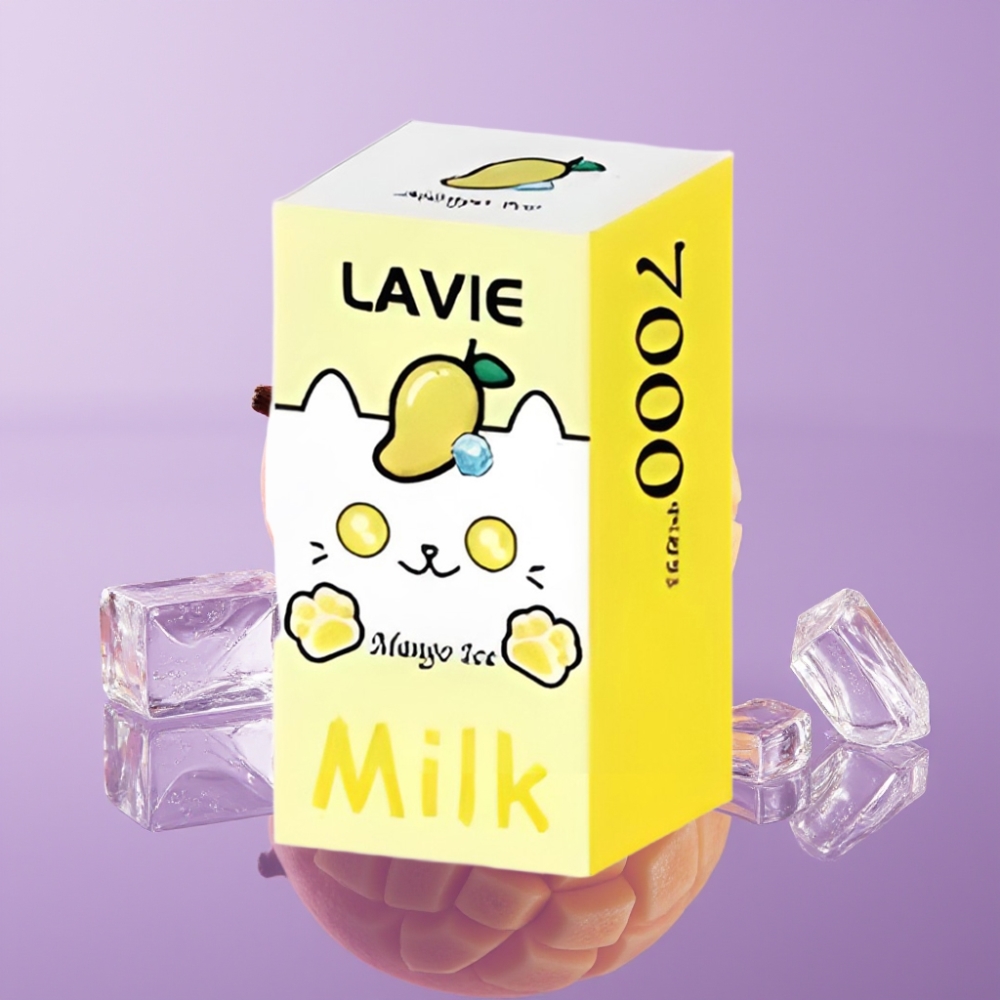 LAVIE Milk 7000 نفخة بنكهة مانجو آيس – 16ML، 600mAh، شحن USB-C