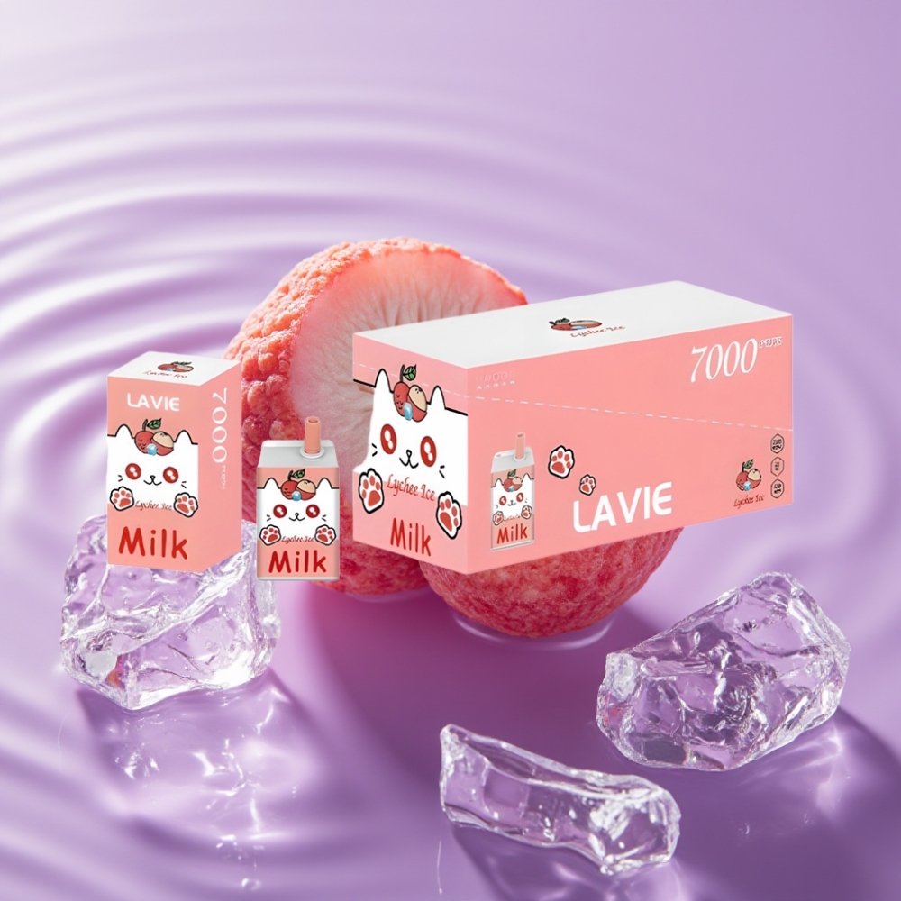 LAVIE Milk 7000 نَفخة - ليتشي آيس، 16مل، 600mAh، شحن Type C