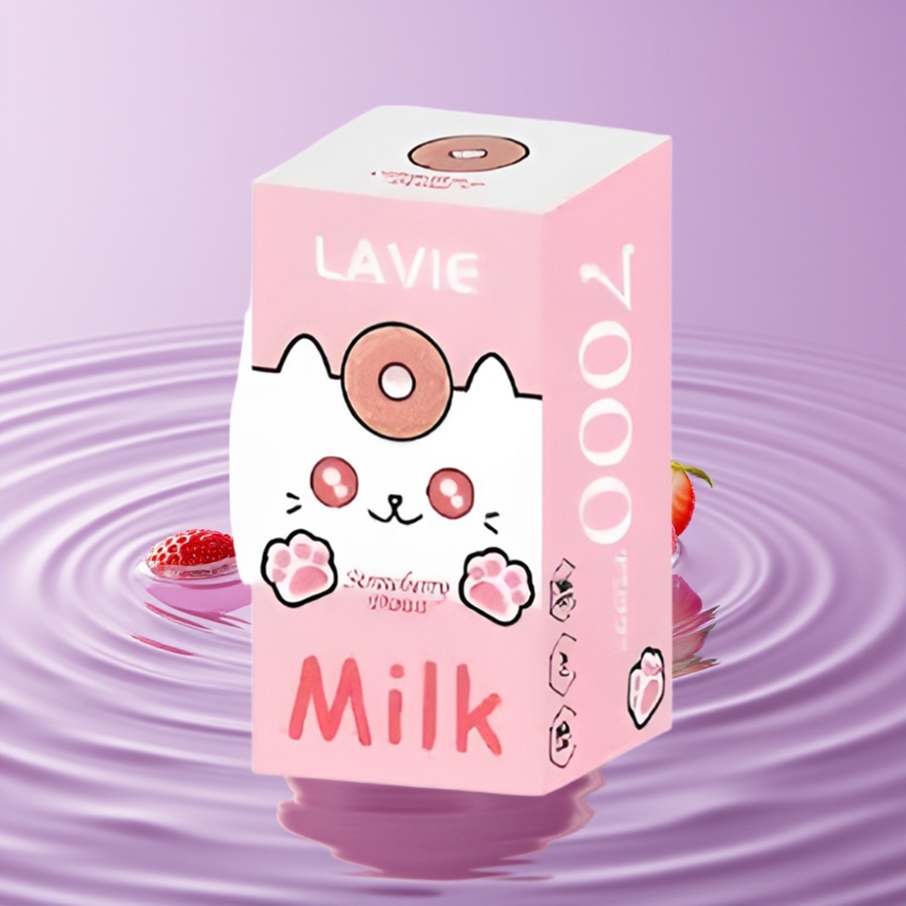 LAVIE Milk 7000 نَفخة / ستروبيري دونات - 16مل، 600مللي أمبير، شحن نوع سي