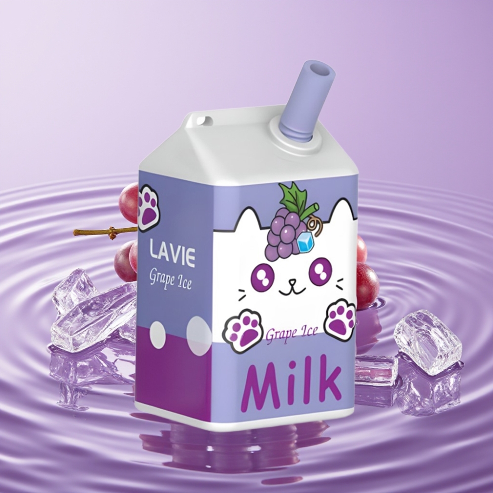 LAVIE Milk 7000 نَفخة بنكهة عنب مثلج – 16مل سعة، 600mAh، شحن نوع C