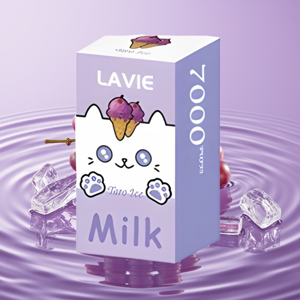 LAVIE Milk 7000 نَفخة بنكهة عنب مثلج – 16مل سعة، 600mAh، شحن نوع C
