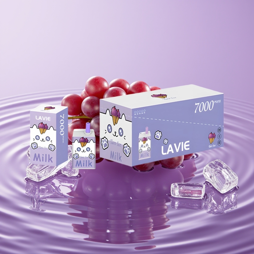 LAVIE Milk 7000 نَفخة بنكهة عنب مثلج – 16مل سعة، 600mAh، شحن نوع C