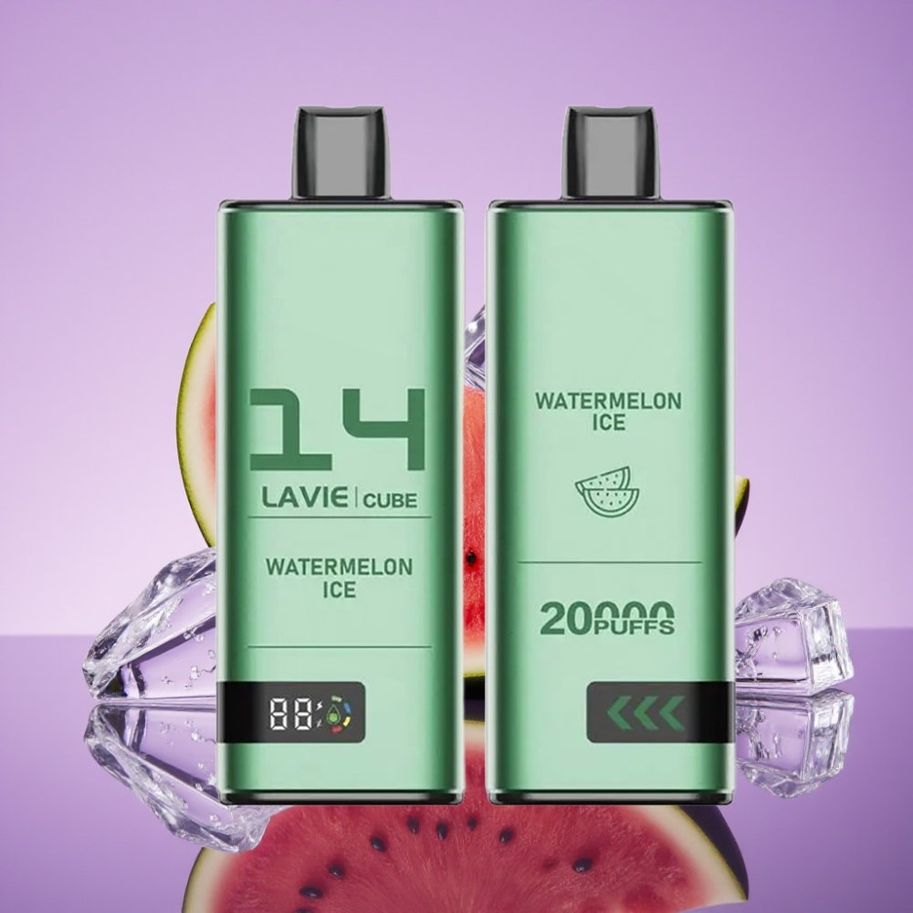 Lavie Cube 20000 نفث جهاز تبخير قابل للتخلص بنكهة البطيخ المثلج - 28مل 5 نيكوتين