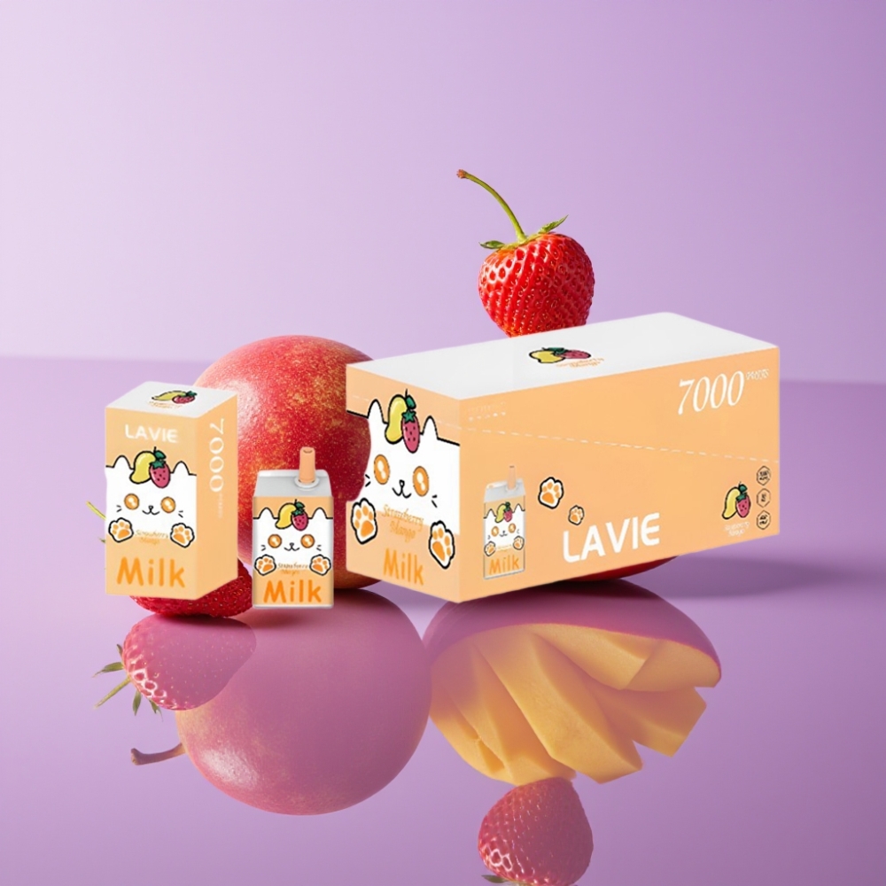 Lavie Milk 7000 نكهة الفراولة والمانجو - 16مل، 600mAh، شحن Type C