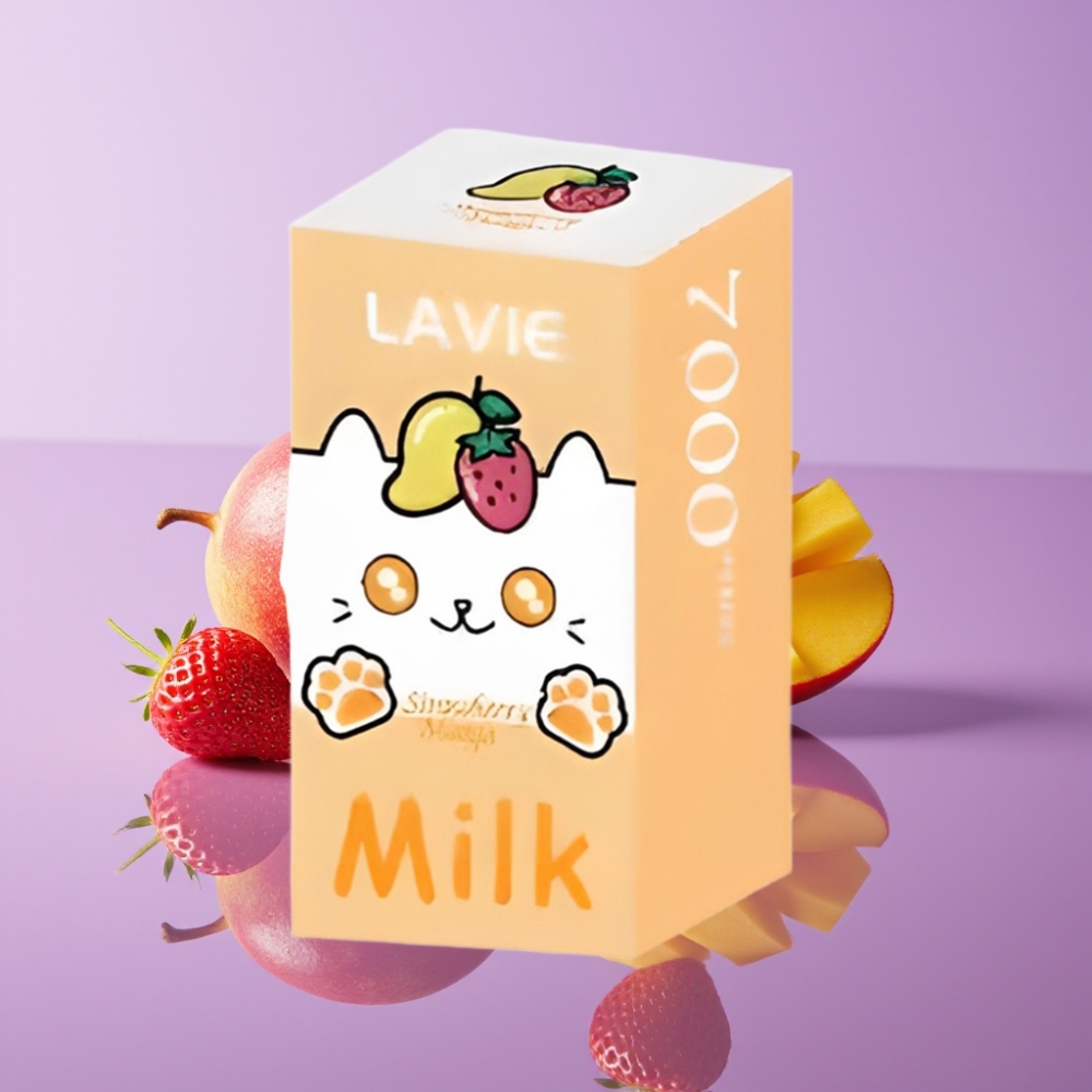 Lavie Milk 7000 نكهة الفراولة والمانجو - 16مل، 600mAh، شحن Type C