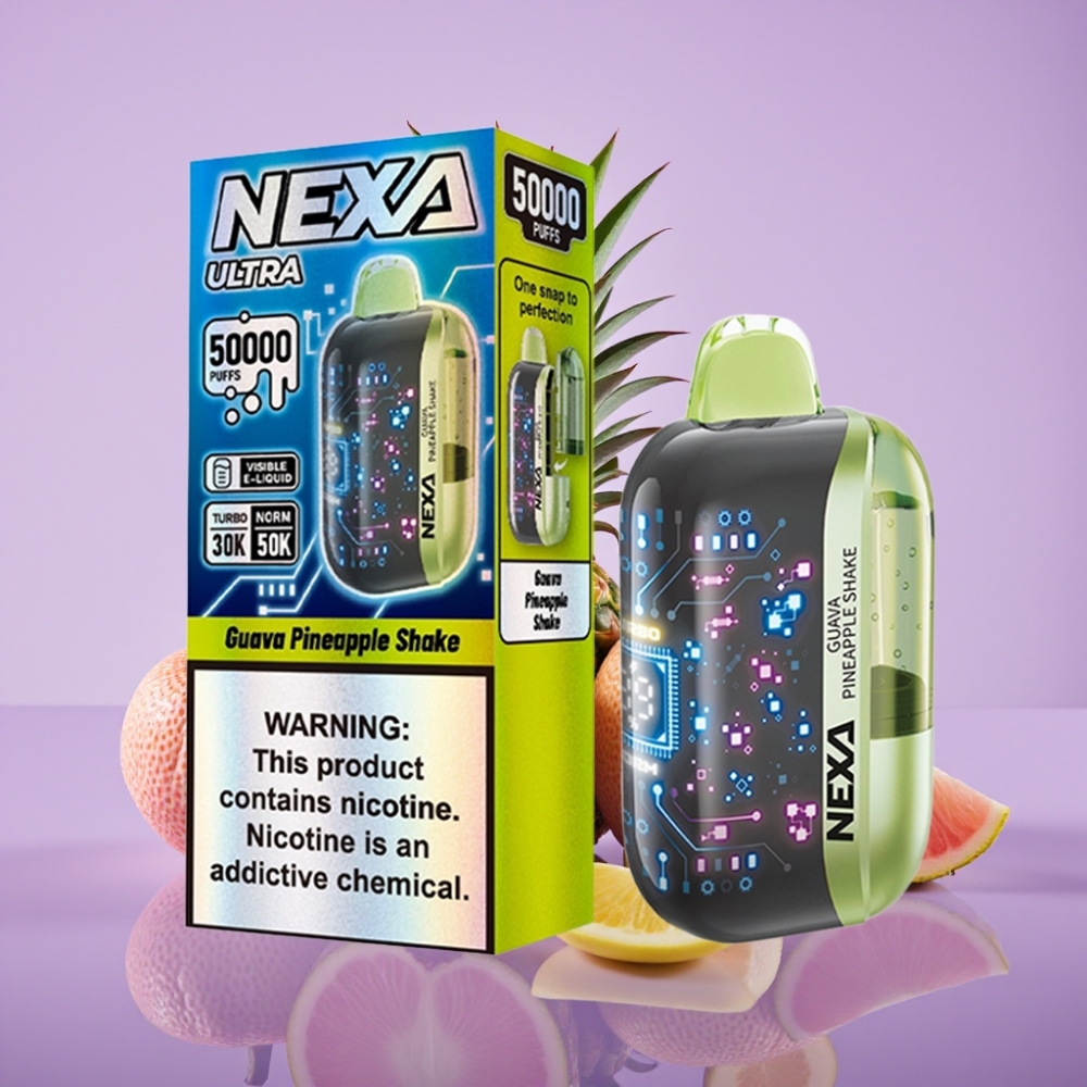 NEXA Ultra 50K Disposable Vape عصير جوافة أناناس - 20مل، 800مللي أمبير، 50000 نفخة